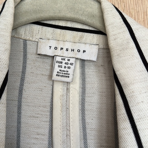 Topshop Striped Trench Coat with Pockets - Picture 5 of 7